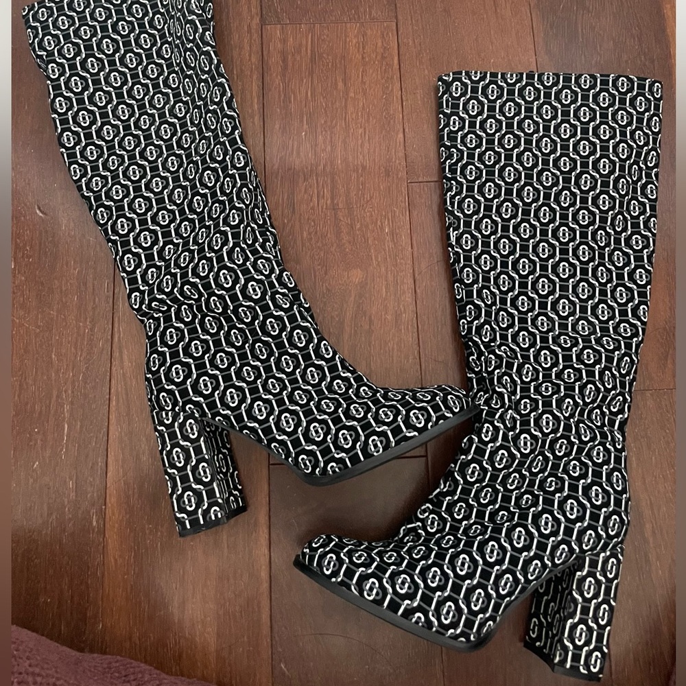 Nasty Gal Patterned Knee High Boots